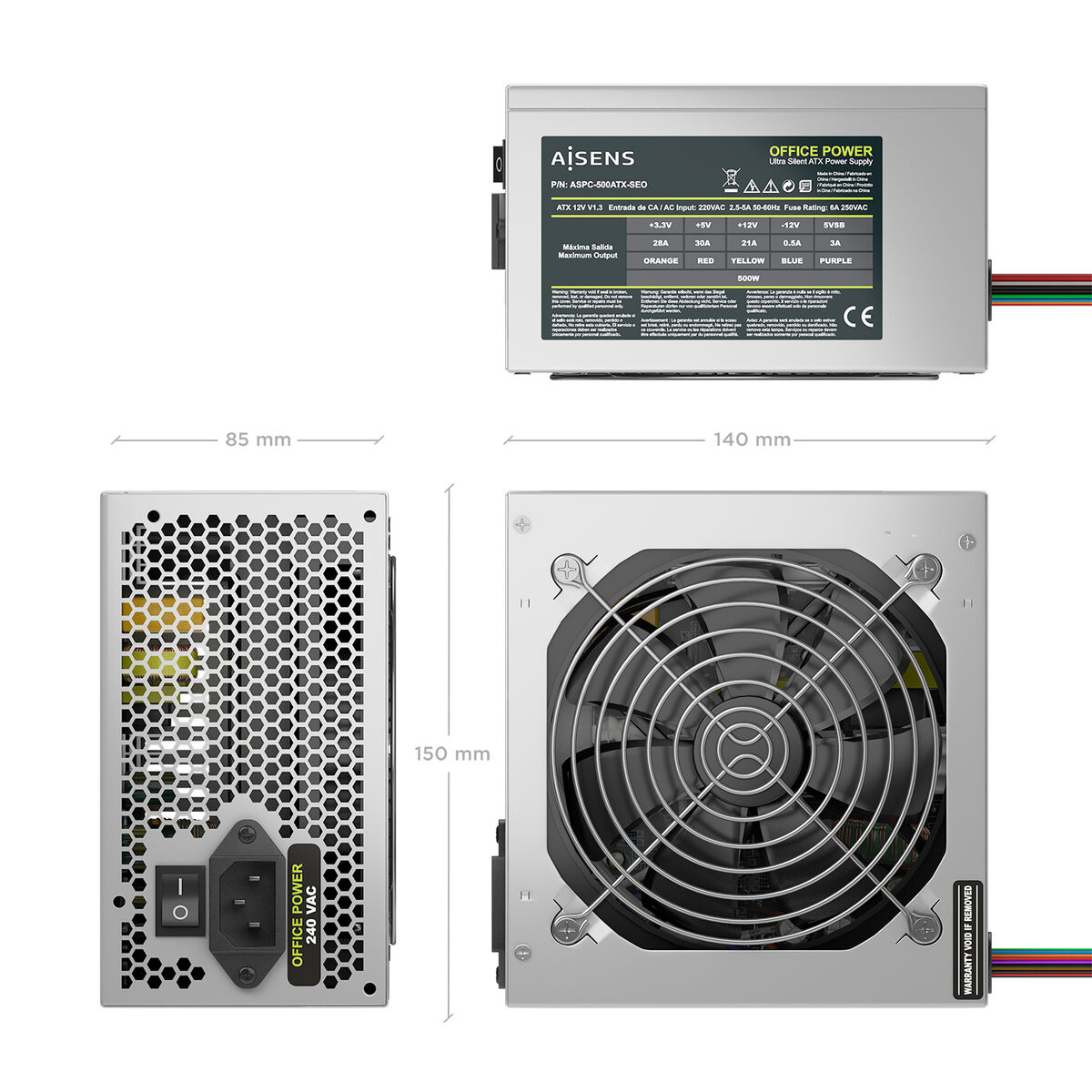 Image de Power supply Aisens ASPC-500ATX-SEO ATX 500 W 50 W