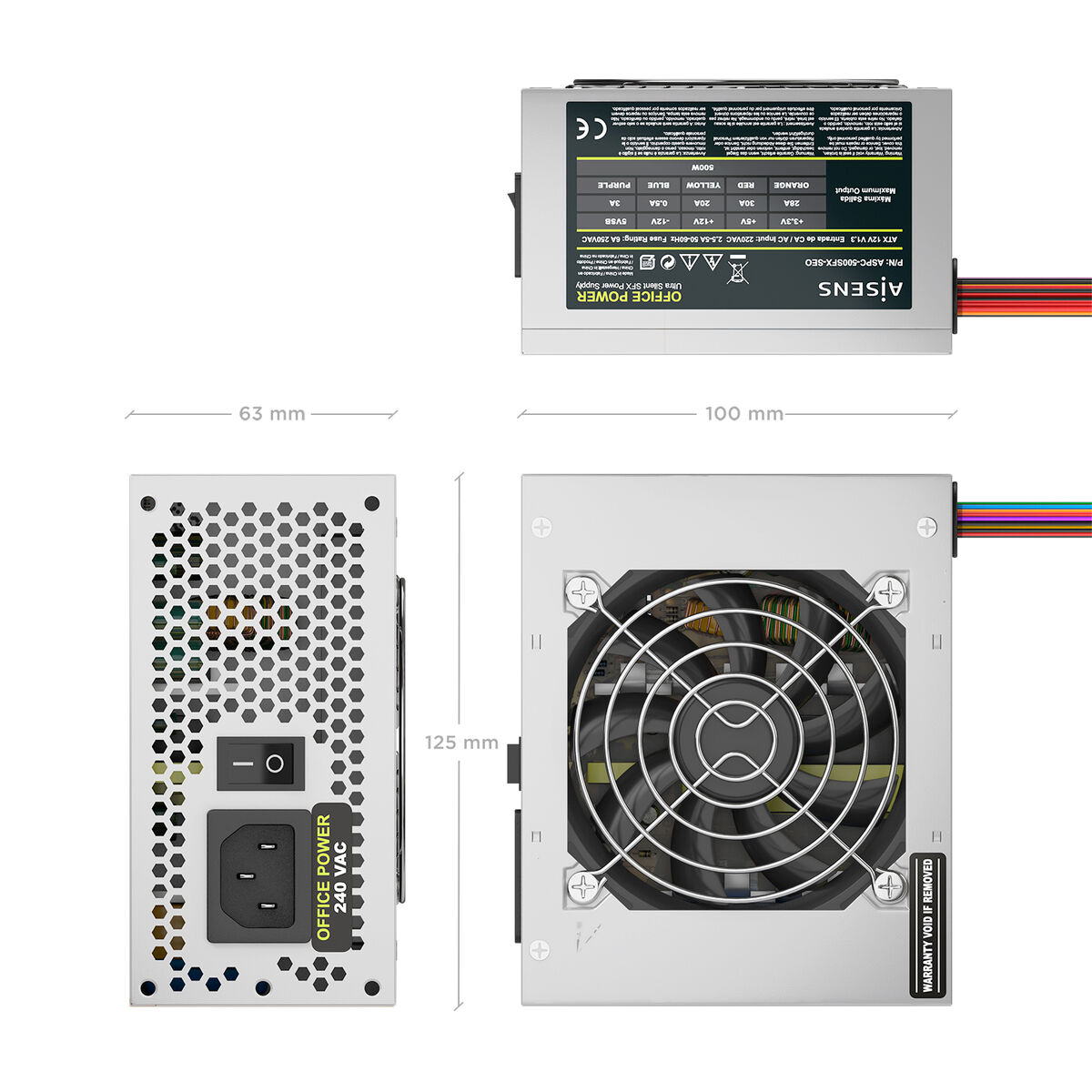 Image de Power supply Aisens ASPC-500SFX-SEO 500 W
