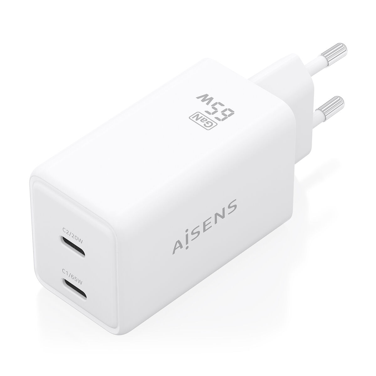 Bild von Wall Charger Aisens ASCH-65W2P078-W White 65 W