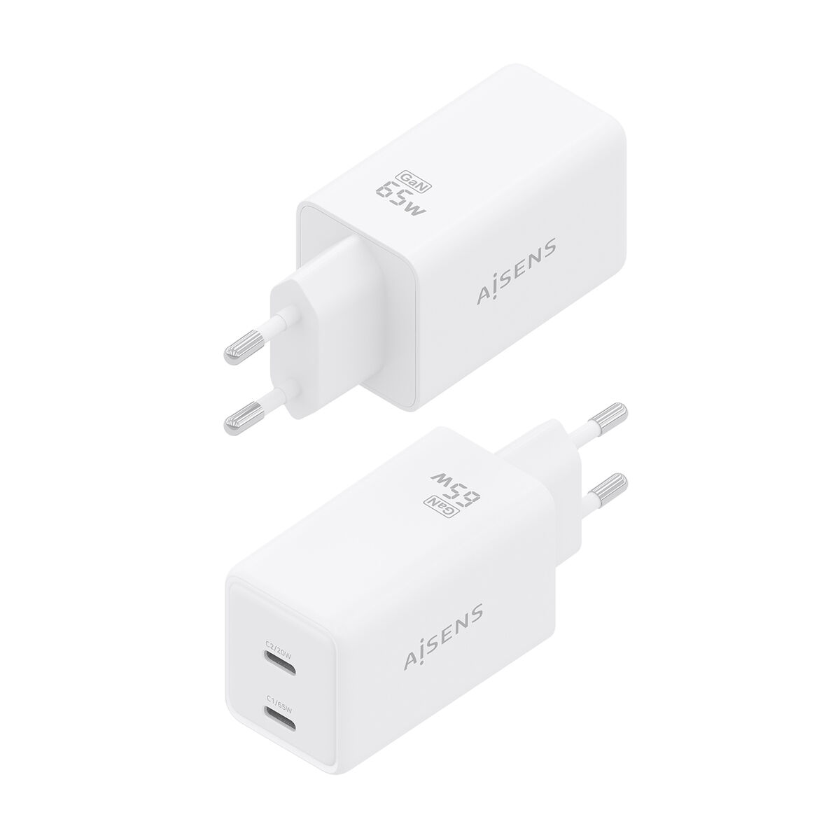 Bild von Wall Charger Aisens ASCH-65W2P078-W White 65 W