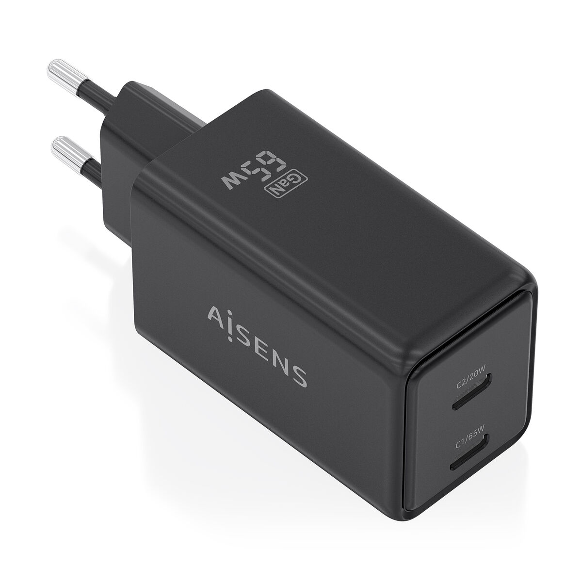 Bild von Wall Charger Aisens ASCH-65W2P079-BK Black 65 W