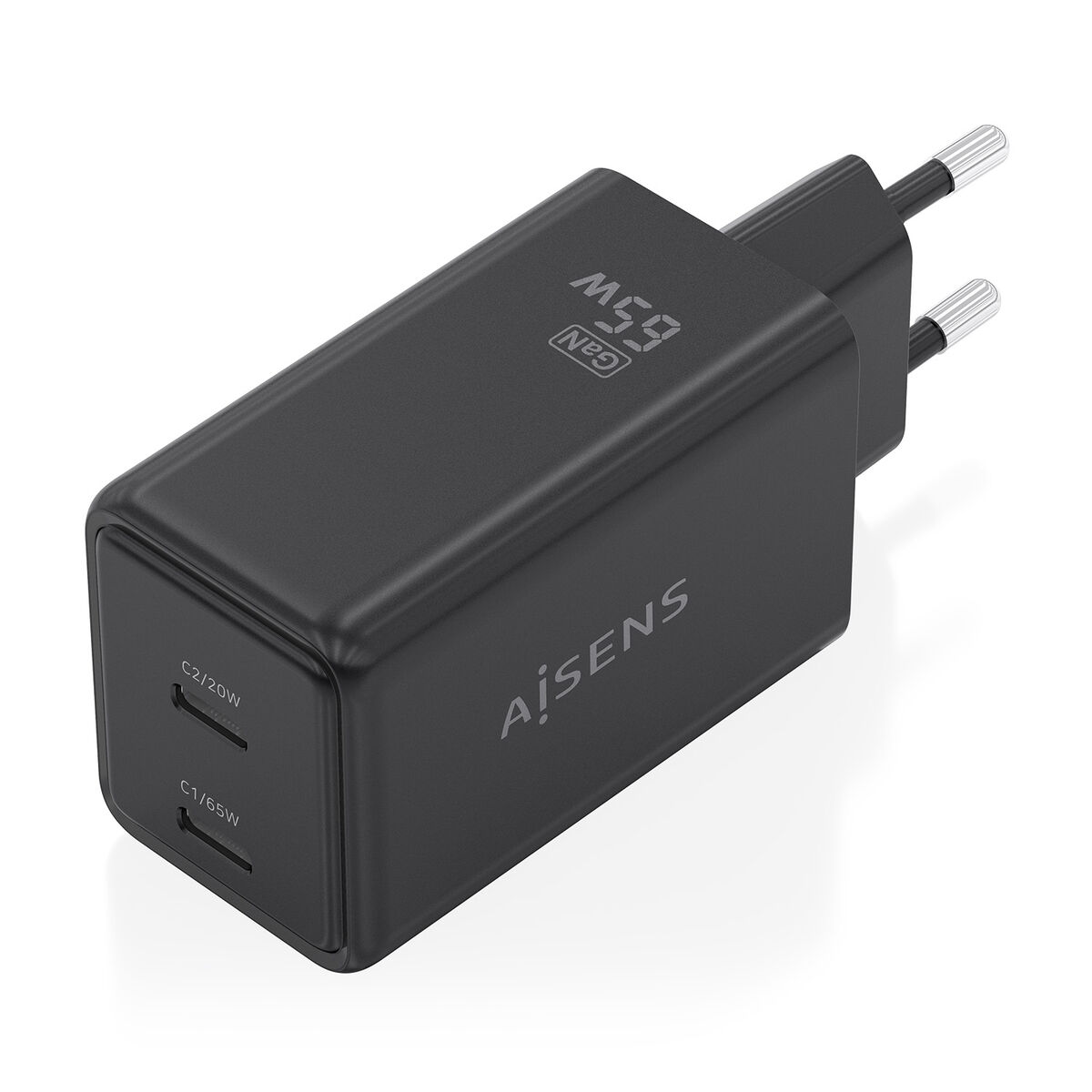 Bild von Wall Charger Aisens ASCH-65W2P079-BK Black 65 W