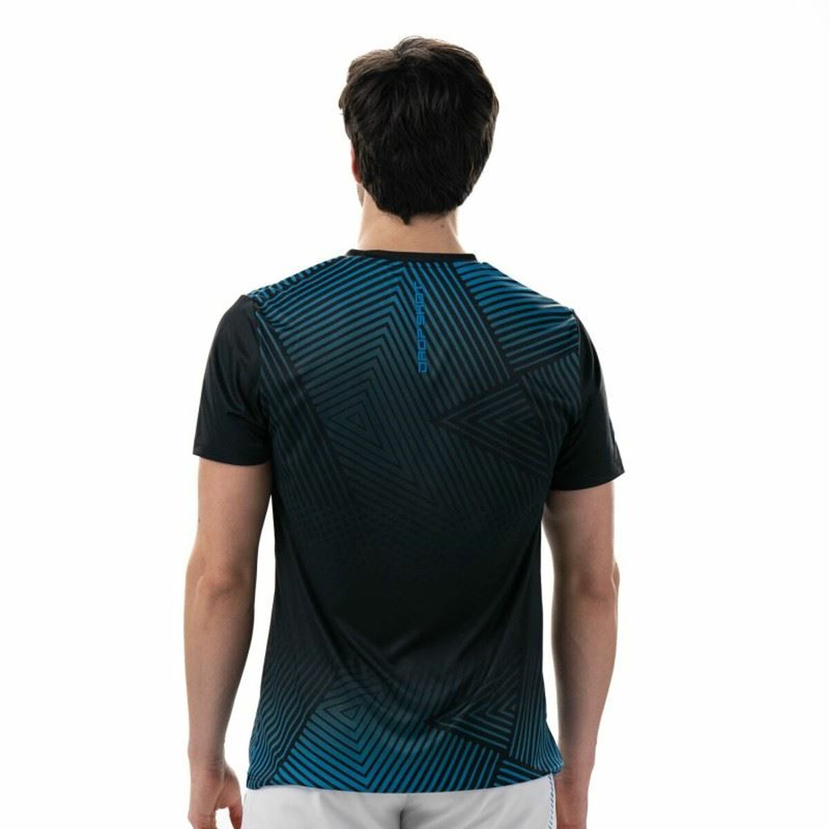 Heren-T-Shirt met Korte Mouwen Drop Shot Abian Campa Zwart Padel