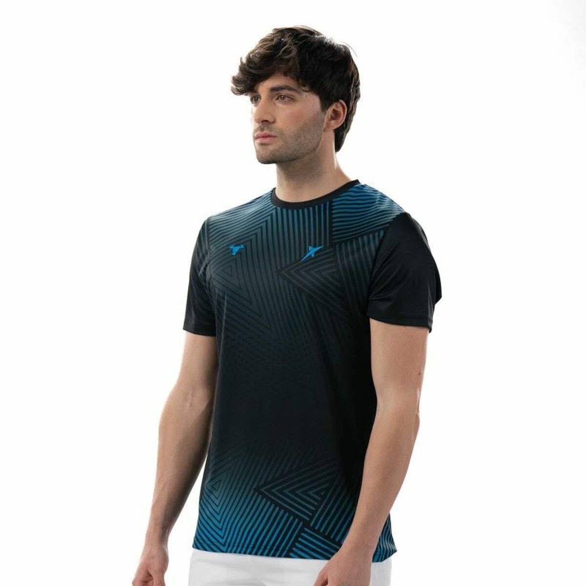 Heren-T-Shirt met Korte Mouwen Drop Shot Abian Campa Zwart Padel