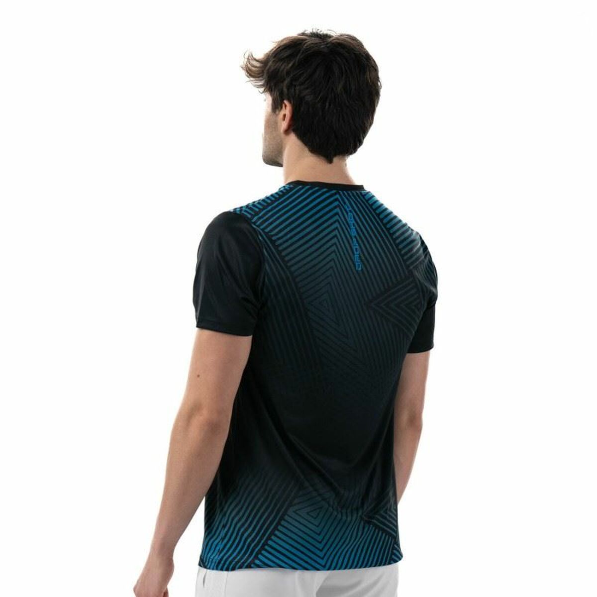 Heren-T-Shirt met Korte Mouwen Drop Shot Abian Campa Zwart Padel
