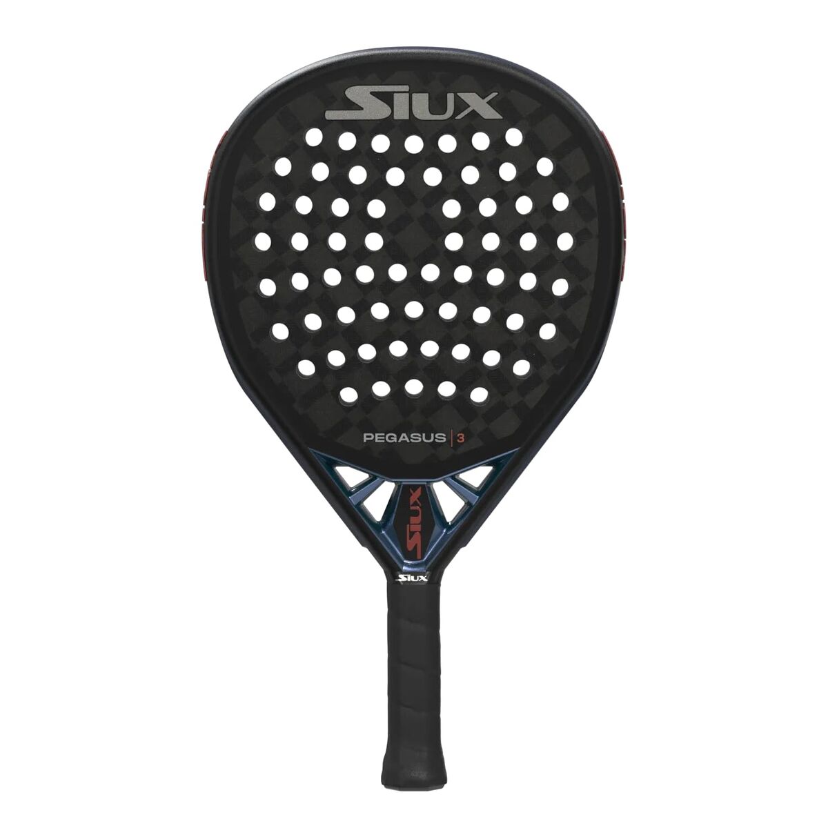Padel Racket Siux Pegasus 3 2025 Blauw Zwart Koolstofvezel Donkergrijs