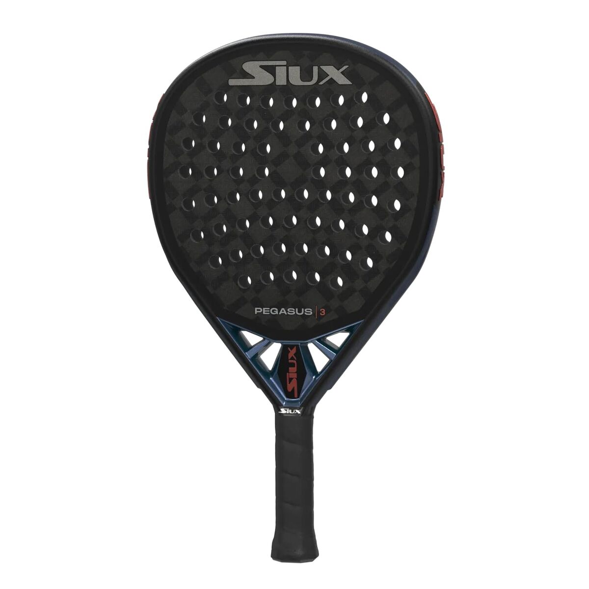 Padel Racket Siux Pegasus 3 2025 Blauw Zwart Koolstofvezel Donkergrijs