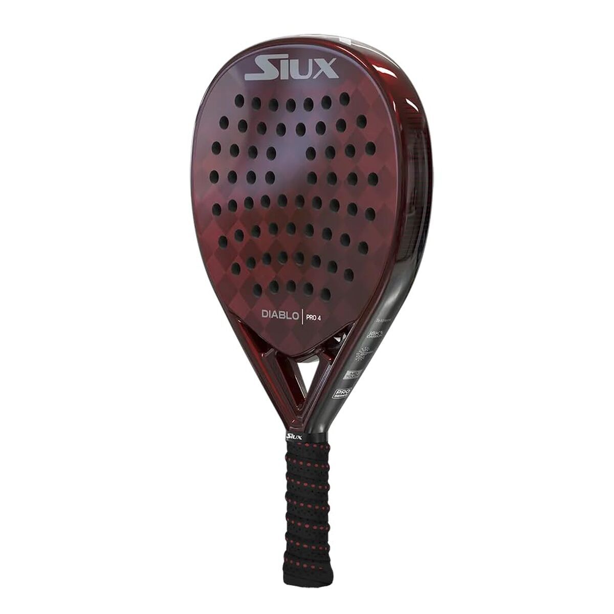 Padel Racket Siux Diablo Pro 4 Wit Zwart Rood Koolstofvezel Donkergrijs EVA