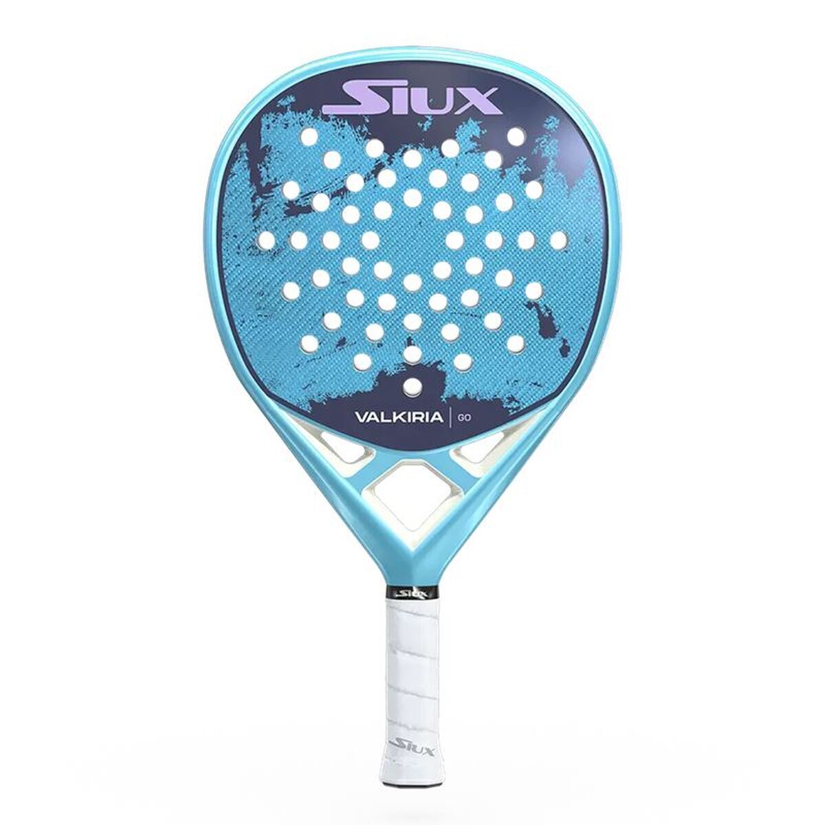Padel Racket Siux Valkiria Go 2025 Blauw Roze Koolstofvezel Donkergrijs EVA