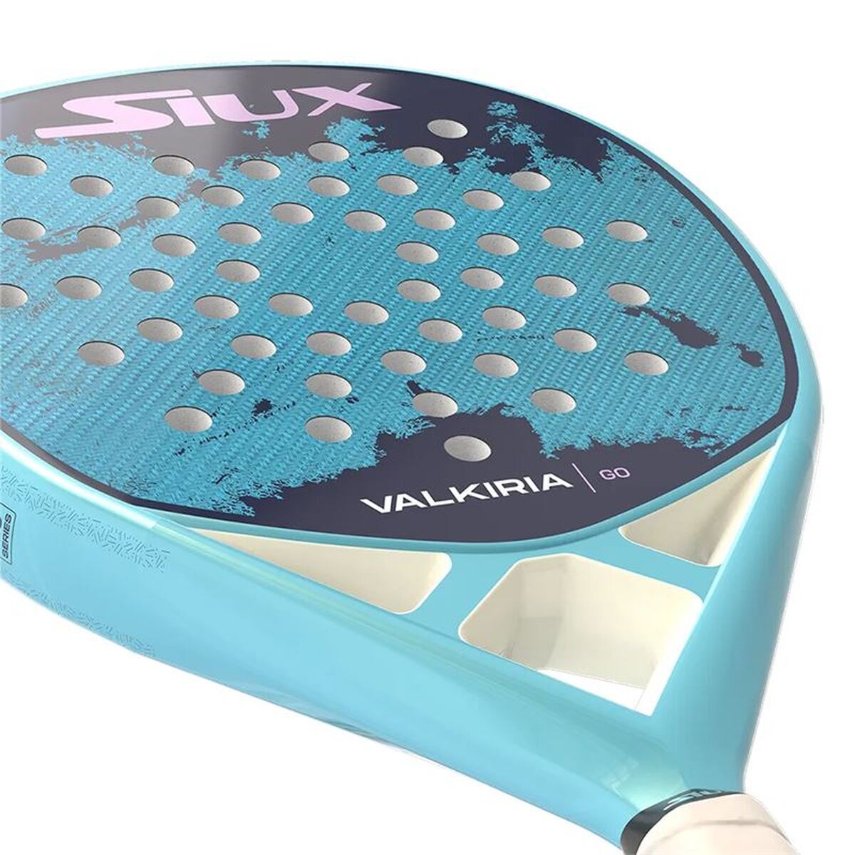 Padel Racket Siux Valkiria Go 2025 Blauw Roze Koolstofvezel Donkergrijs EVA