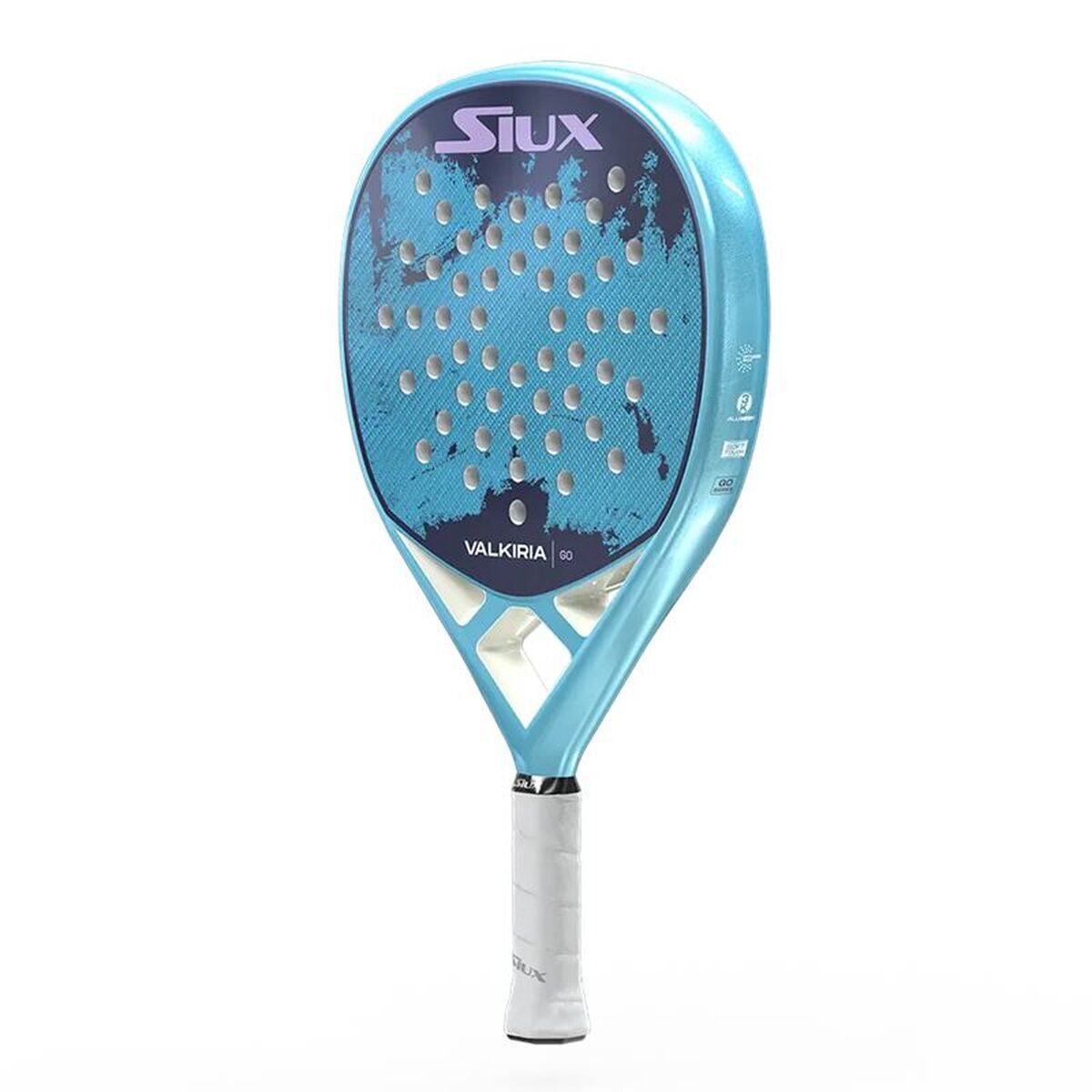 Padel Racket Siux Valkiria Go 2025 Blauw Roze Koolstofvezel Donkergrijs EVA