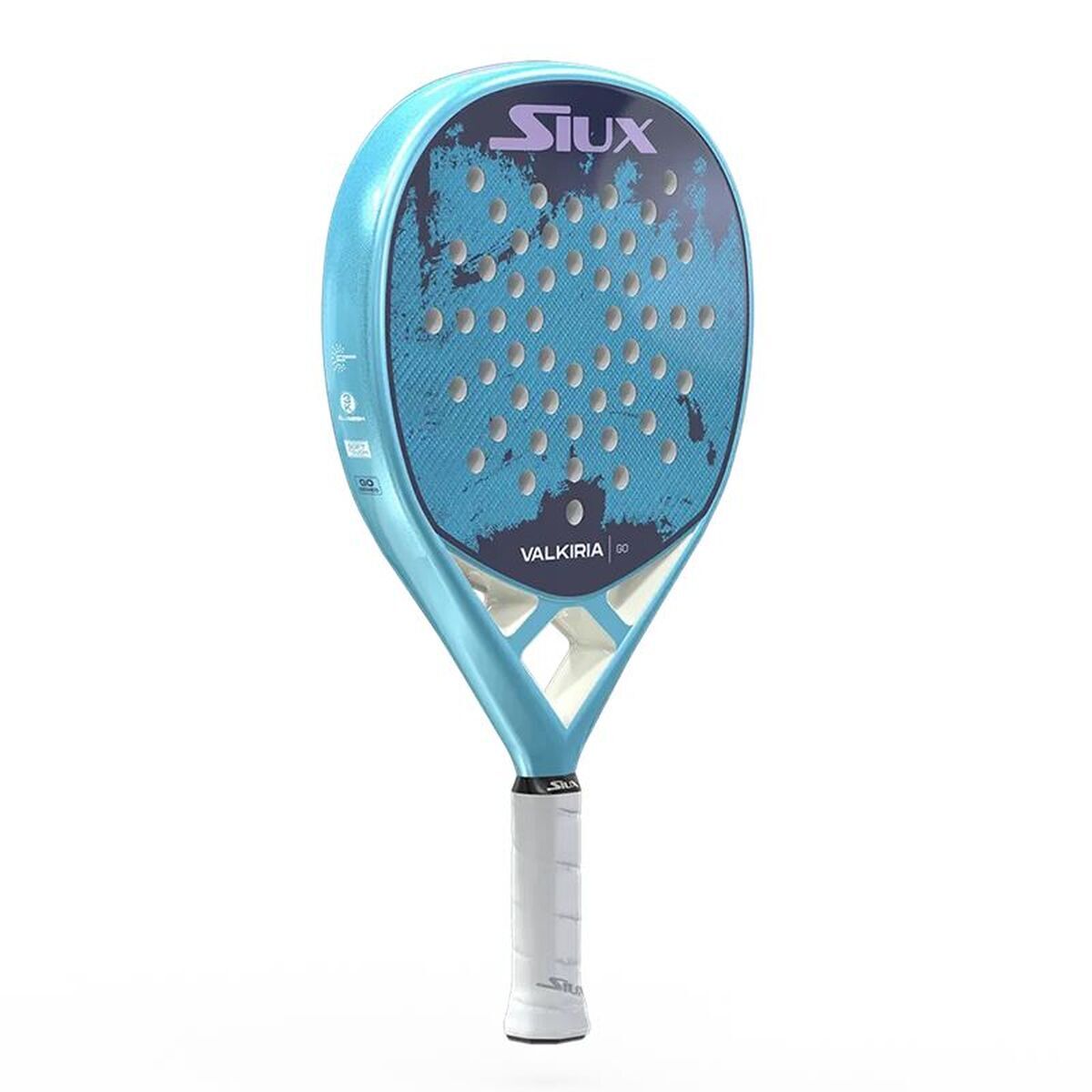 Padel Racket Siux Valkiria Go 2025 Blauw Roze Koolstofvezel Donkergrijs EVA
