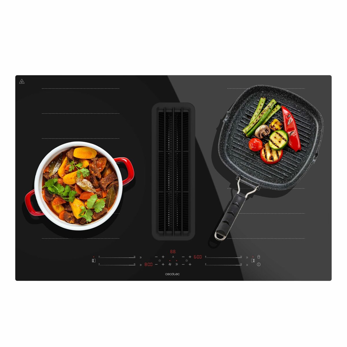 Placa de Inducción con Extractor integrado Cecotec Bolero Squad IH 4800 FullFlex80 7400 W