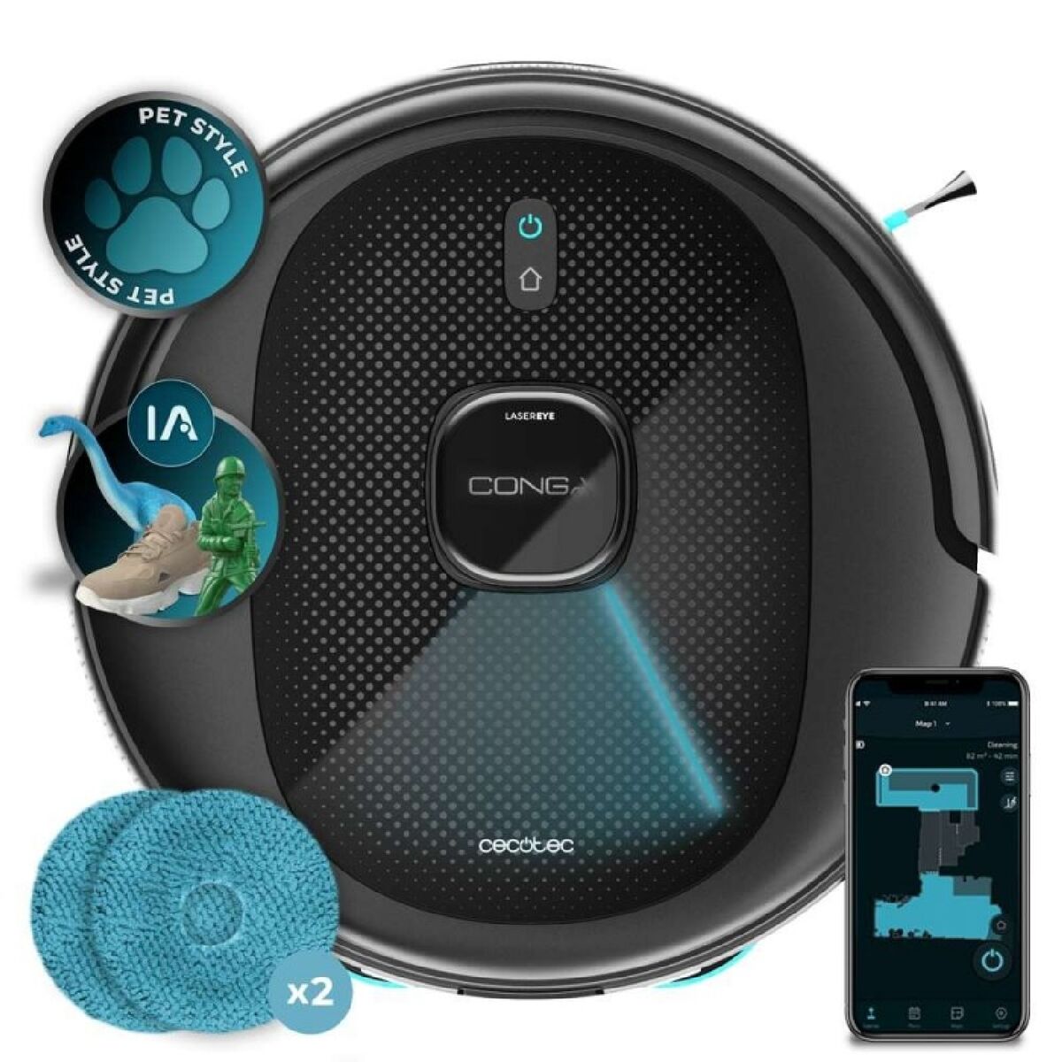 Robot Aspirador Cecotec 9990 AI Spin Revolution Ultra Power 5200 mAh