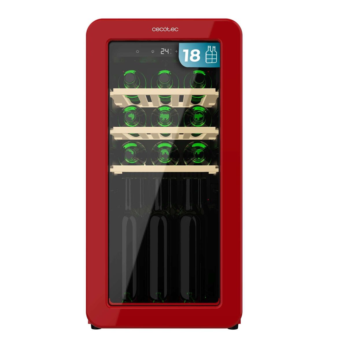 Cecotec Vinoteca independiente 18 botellas Bolero GrandSommelier Origin 18 Hit Rojo
