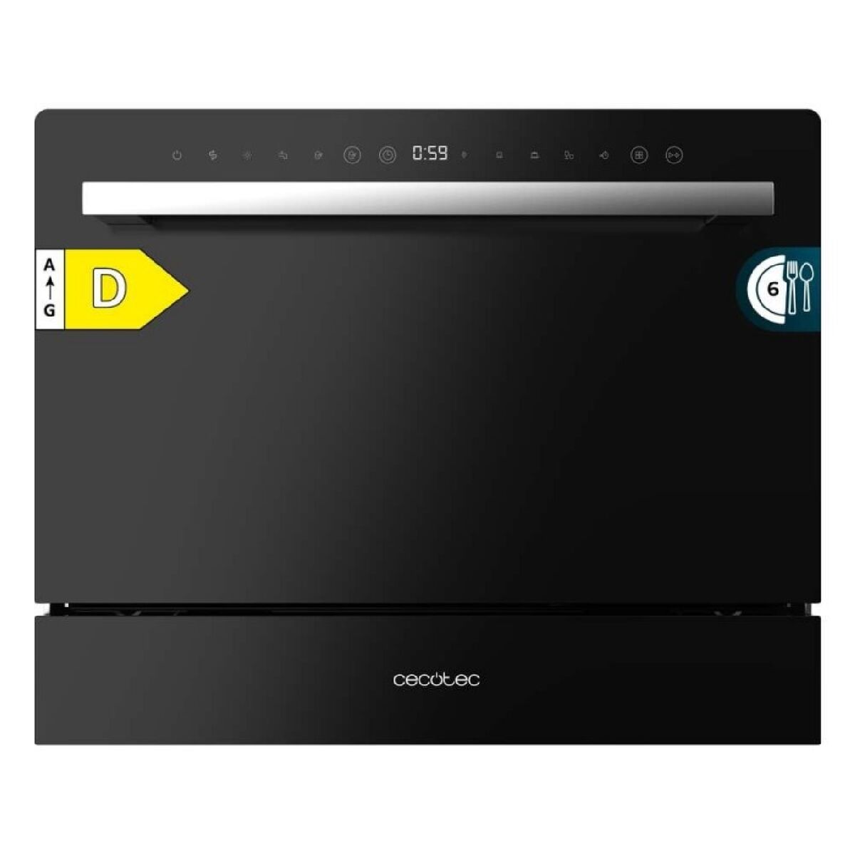 Lavavajillas Cecotec Bolero Aguazero 2400 Black Glass 1380 W Mini