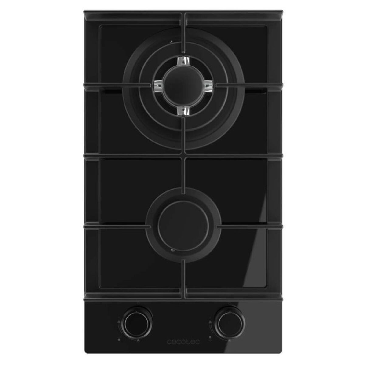 Cecotec Placa de gas Bolero Squad G 2400F 2 fuegos, 5200W, vidrio negro, hierro fundido