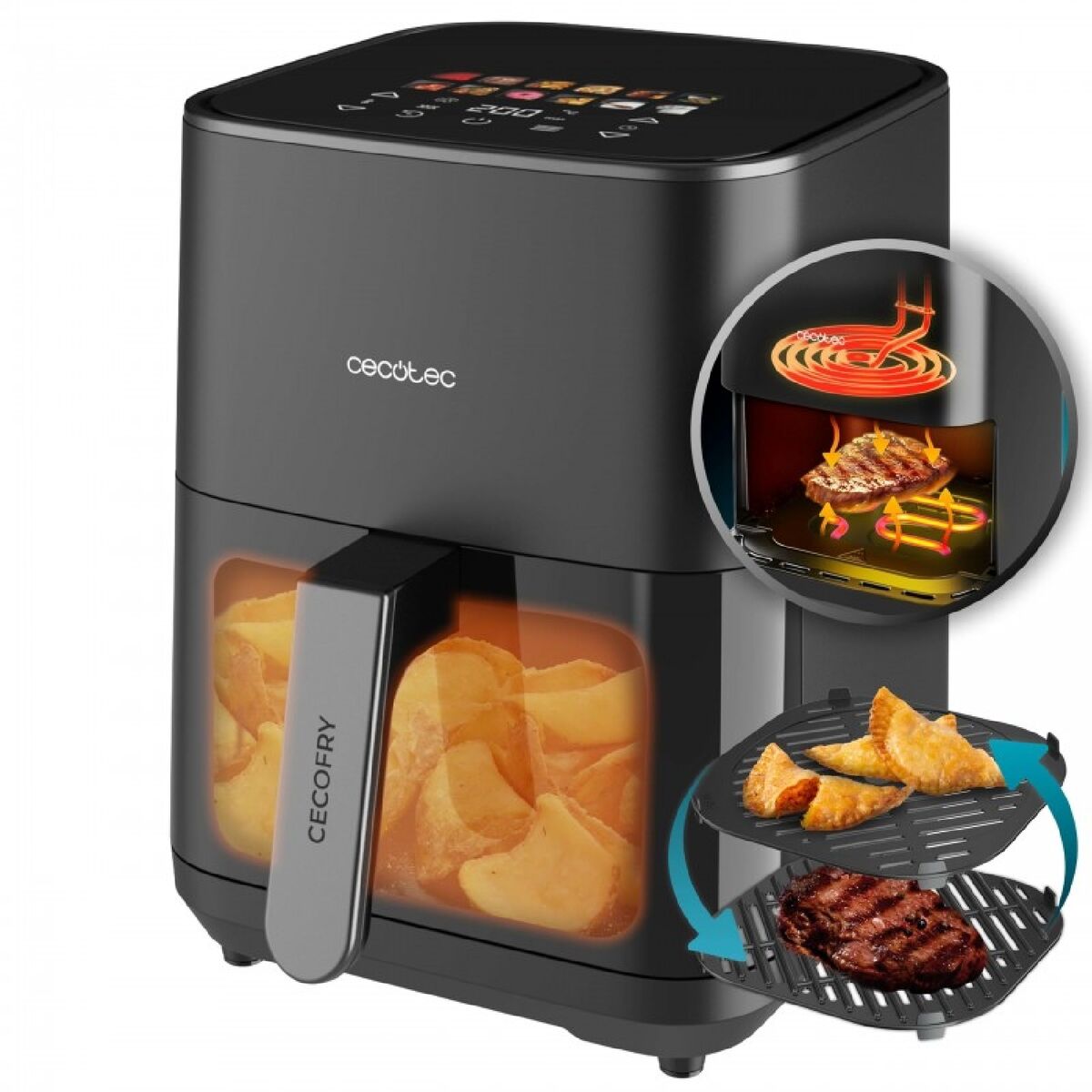 Freidora de Aire Cecotec Cecofry&Grill Duoheat 4000