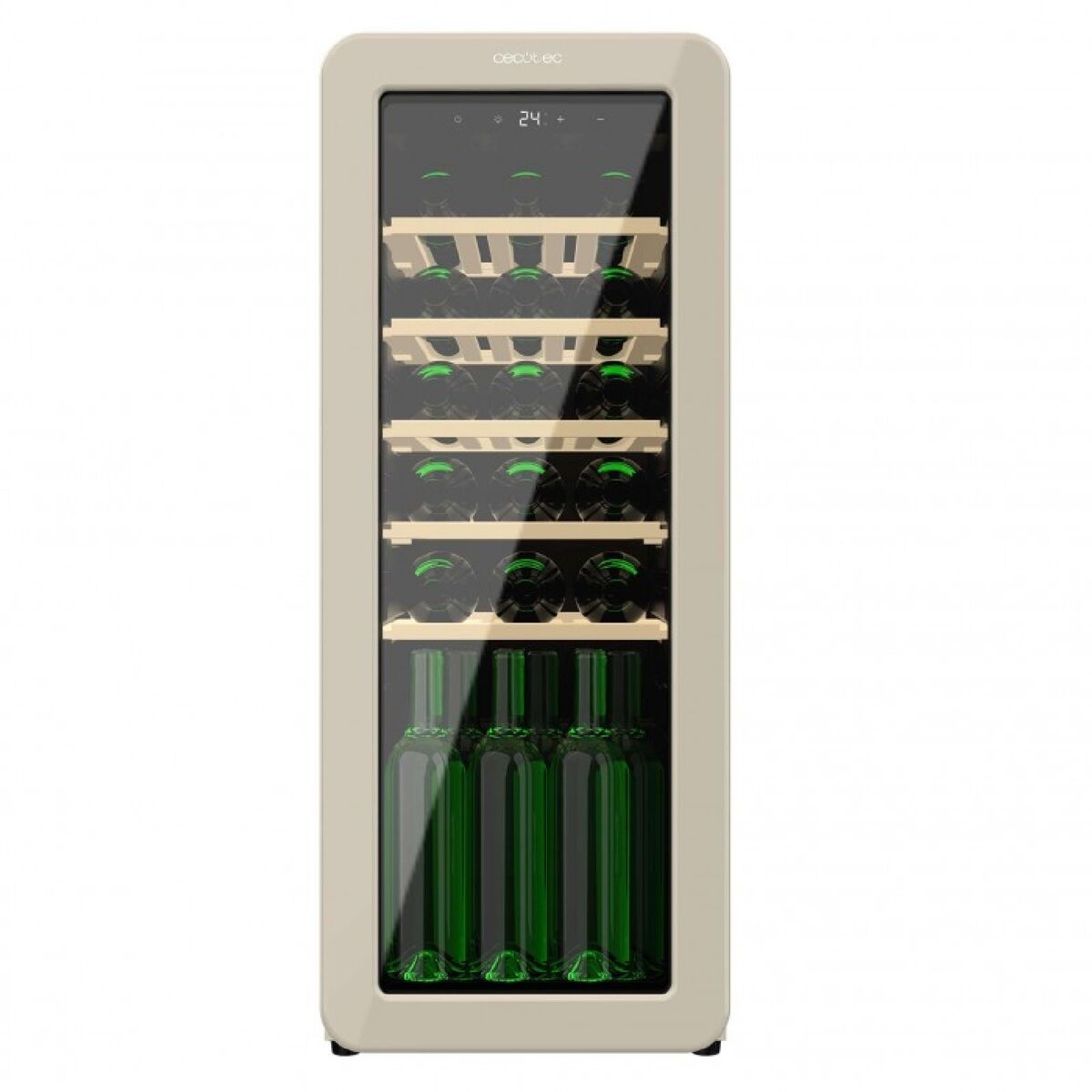 Cecotec Vinoteca 24 botellas Bolero GrandSommelier Origin 24 Hit Beige LED NoFrost display