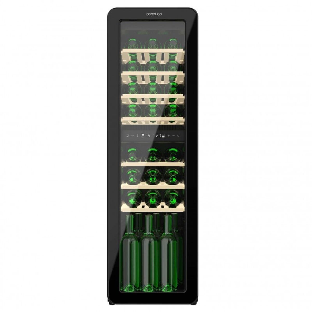 Cecotec Vinoteca GrandSommelier Origin Duo 30, 30 botellas, doble zona, LED, NoFrost, negro
