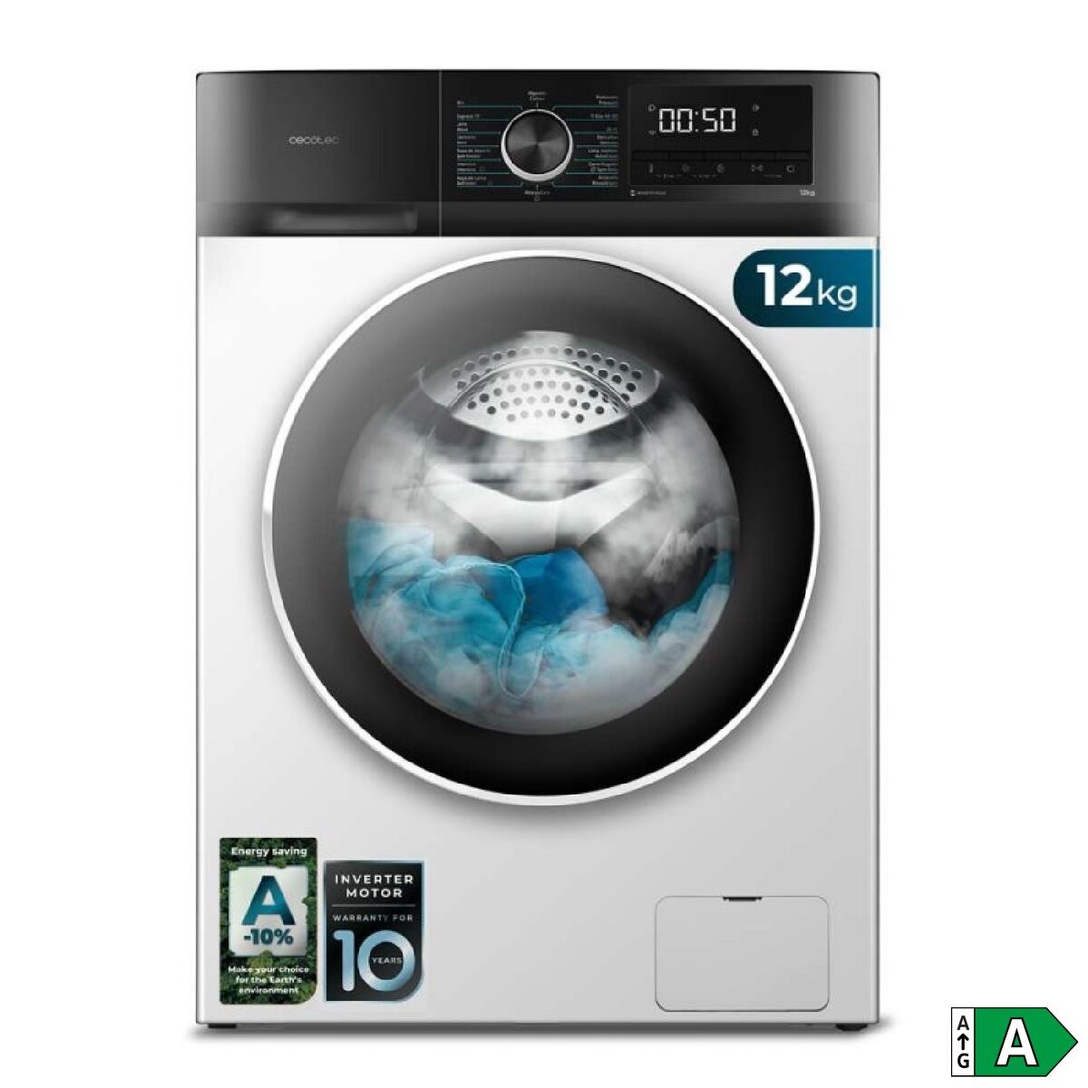 Lavadora Cecotec Bolero DressCode 12500 Inverter 1400 rpm 12 kg