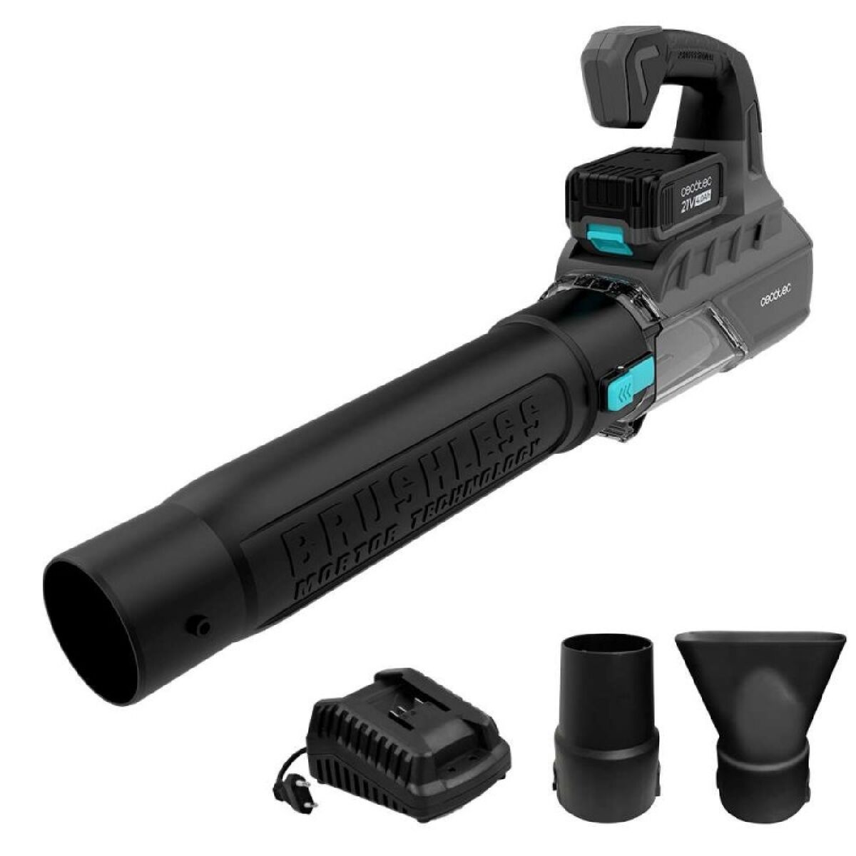Cecotec Soplador AirForce 4000 Bazooka Turbo 600W 21V Brushless batería turbo gris