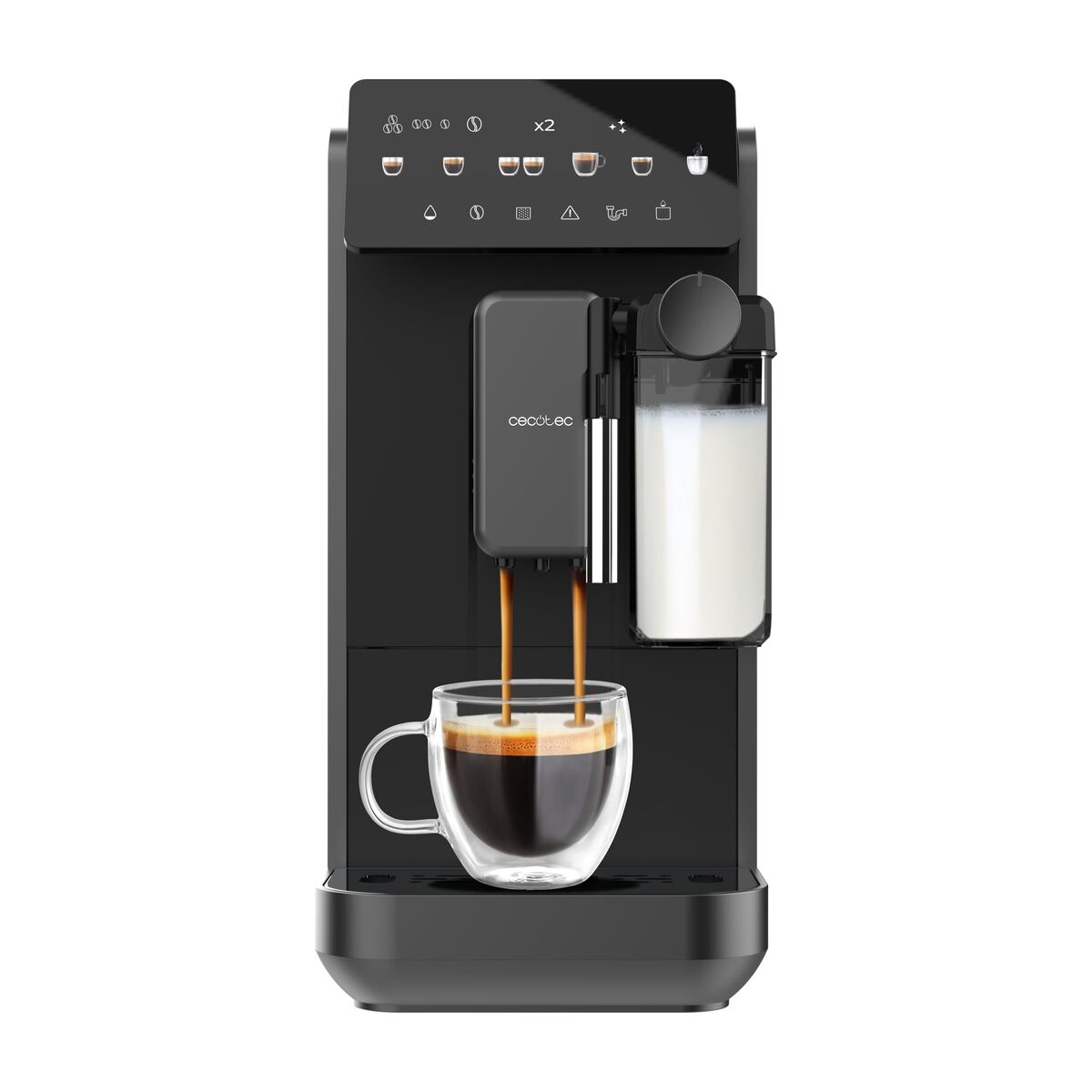 Cecotec Cafetera Superautomática Cremmaet Lungo Latte 1,8L 19 bar pantalla táctil negra