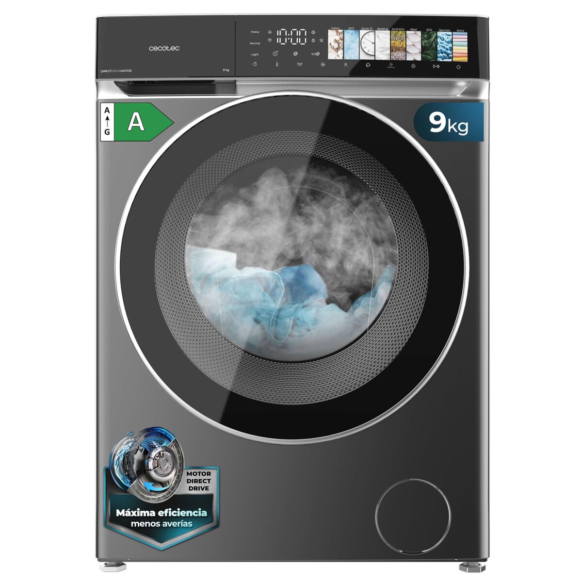 Lavadora Cecotec Bolero DressCode 9970 Direct Drive Steel 1400 rpm 9 kg
