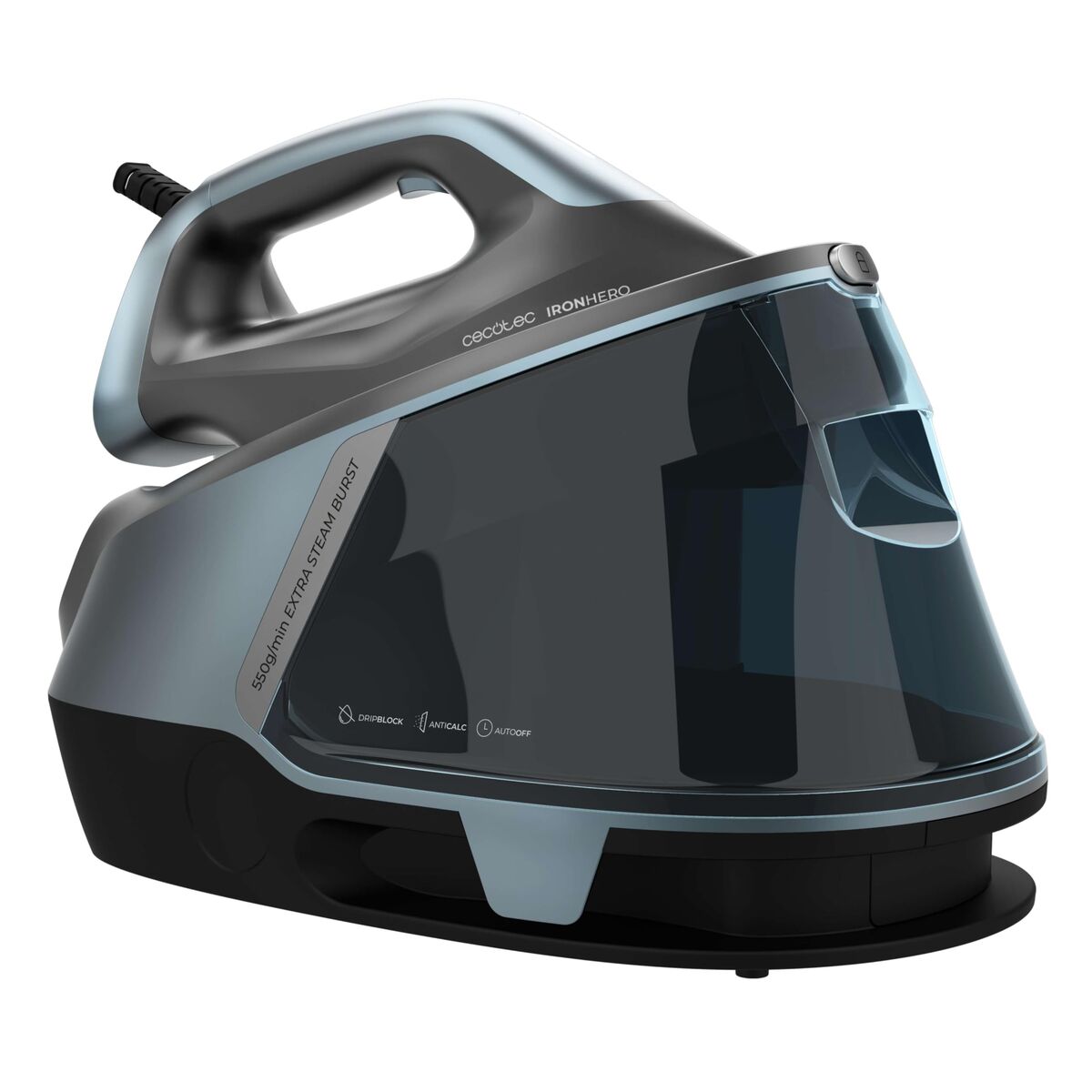 Cecotec Centro de Planchado IronHero H-2800 2800W Suela Cerámica Antigoteo 1,4L Negro
