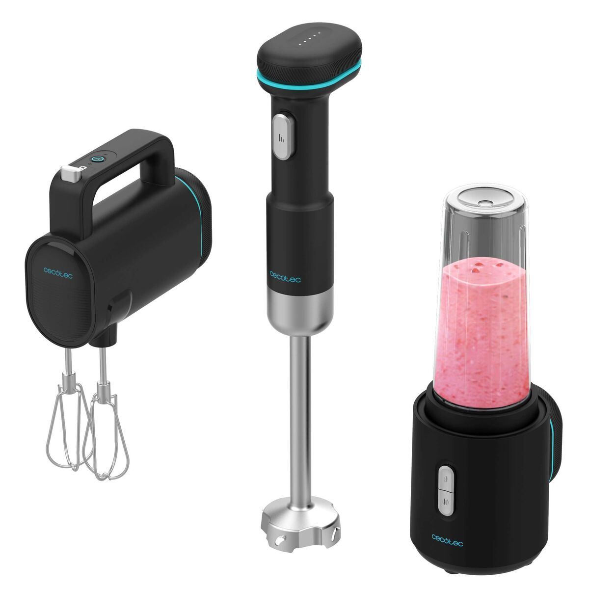 Batidora de Mano Cecotec BlendGo Pack 1800 W Negro