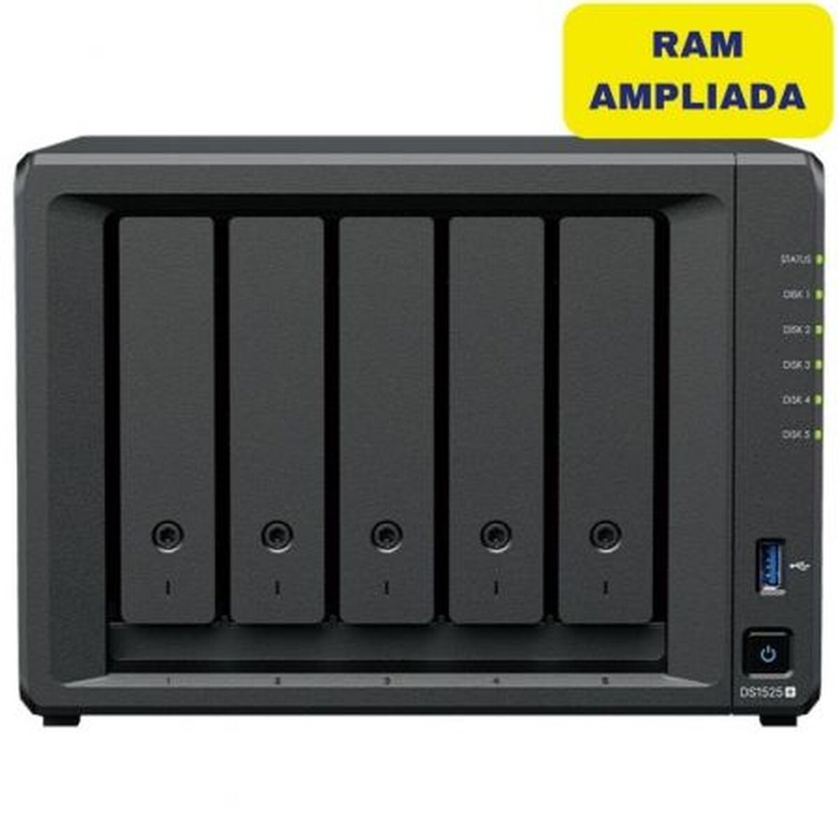 Picture of NAS Network Storage Synology DS1525+/32G Black AMD Ryzen R1600