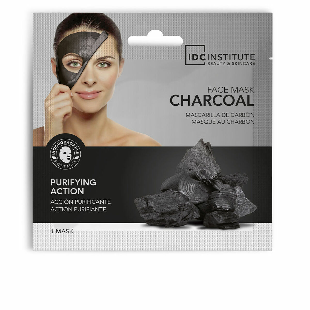 Masque facial IDC Institute Charcoal Black Head 12 Unités
