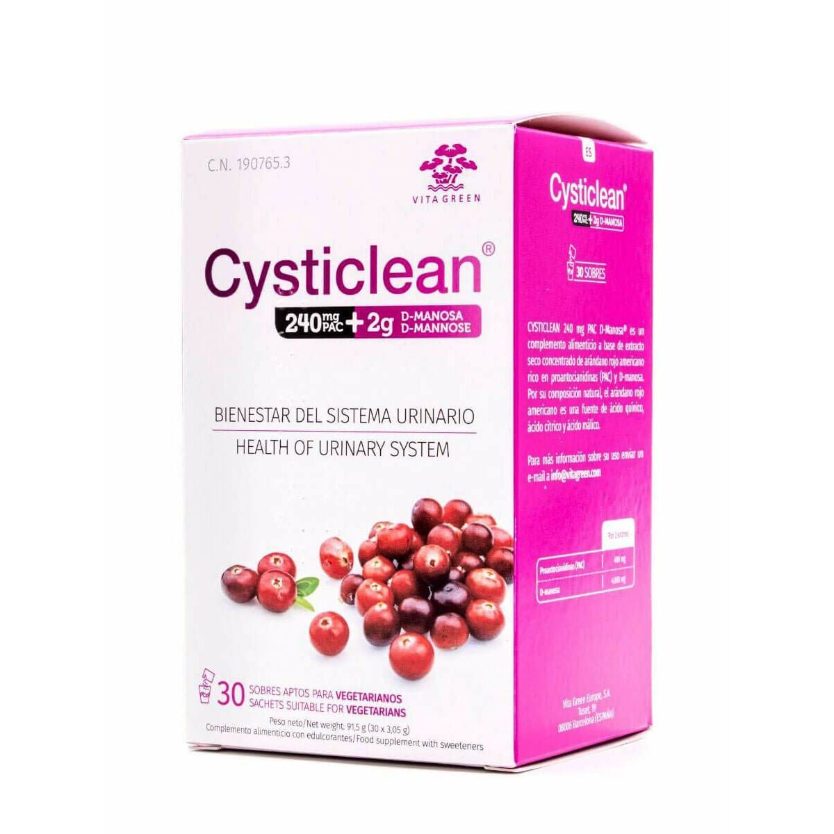 Πολυθρεπτικά συστατικά CYSTICLEAN D-MANOSA