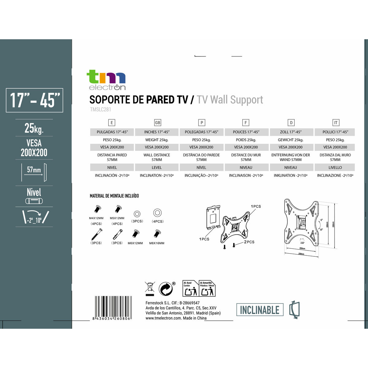 Afbeeldingen van TV Mount TM Electron 26"-40" 25 kg