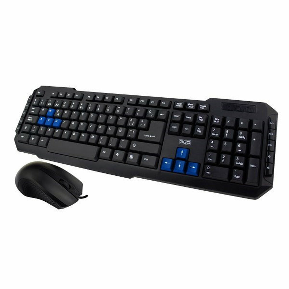 Keyboard and Mouse 3GO COMBODRILE2 Spanish Qwerty