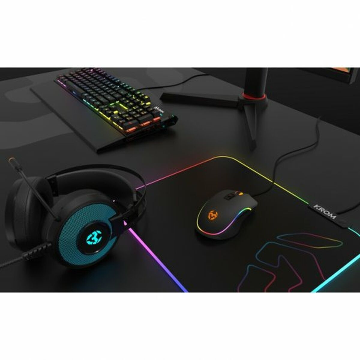 Picture of Gaming Mat with LED Illumination Krom NXKROMKNTRGB Black