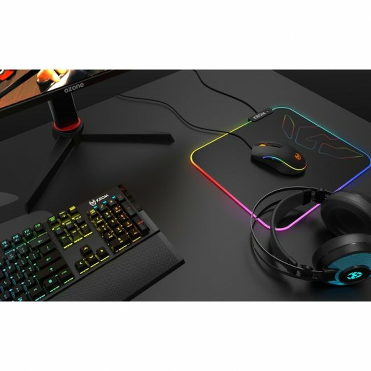 Picture of Gaming Mat with LED Illumination Krom NXKROMKNTRGB Black