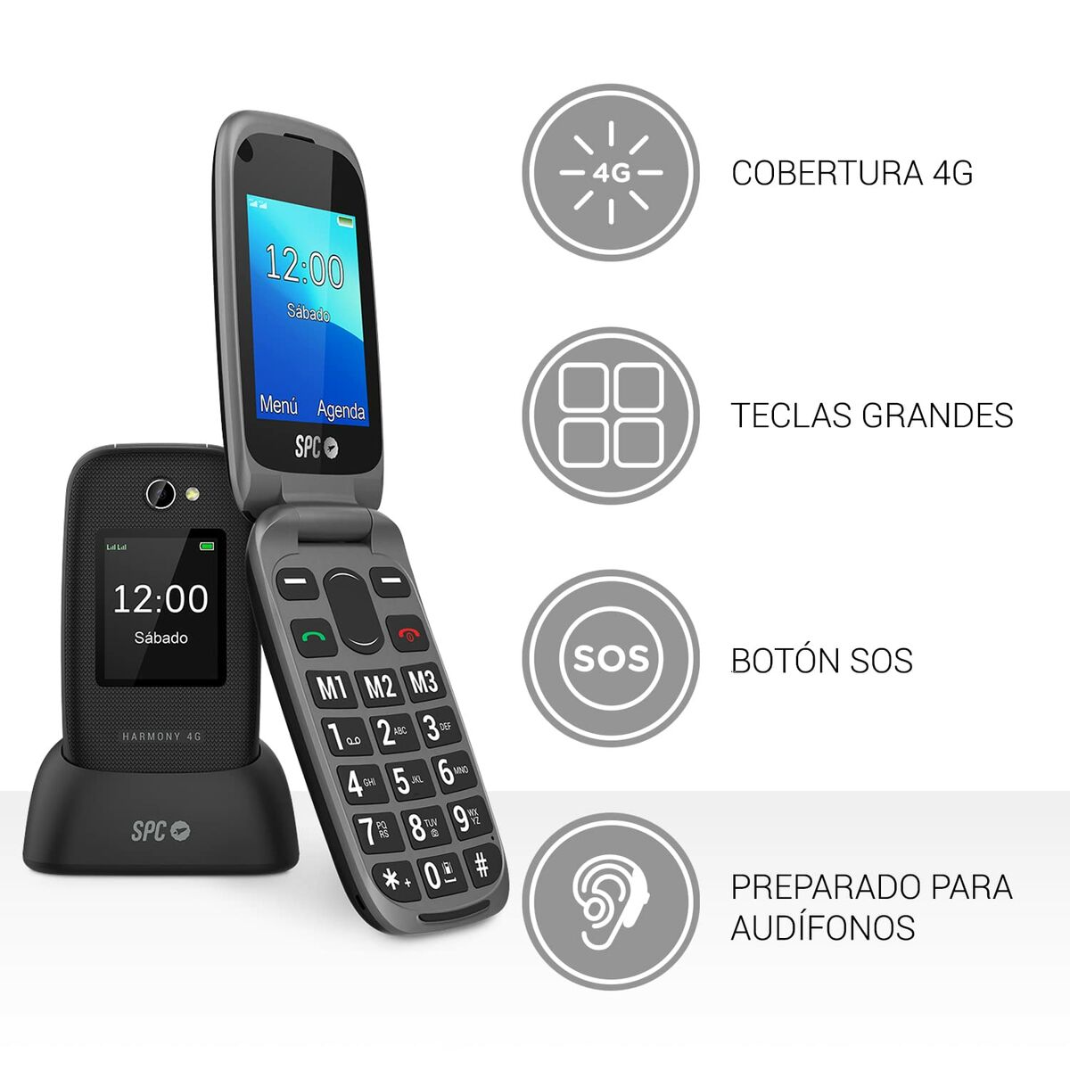Mobiele Telefoon SPC 2330N HARMONY 4G 128 MB Zwart 2,4