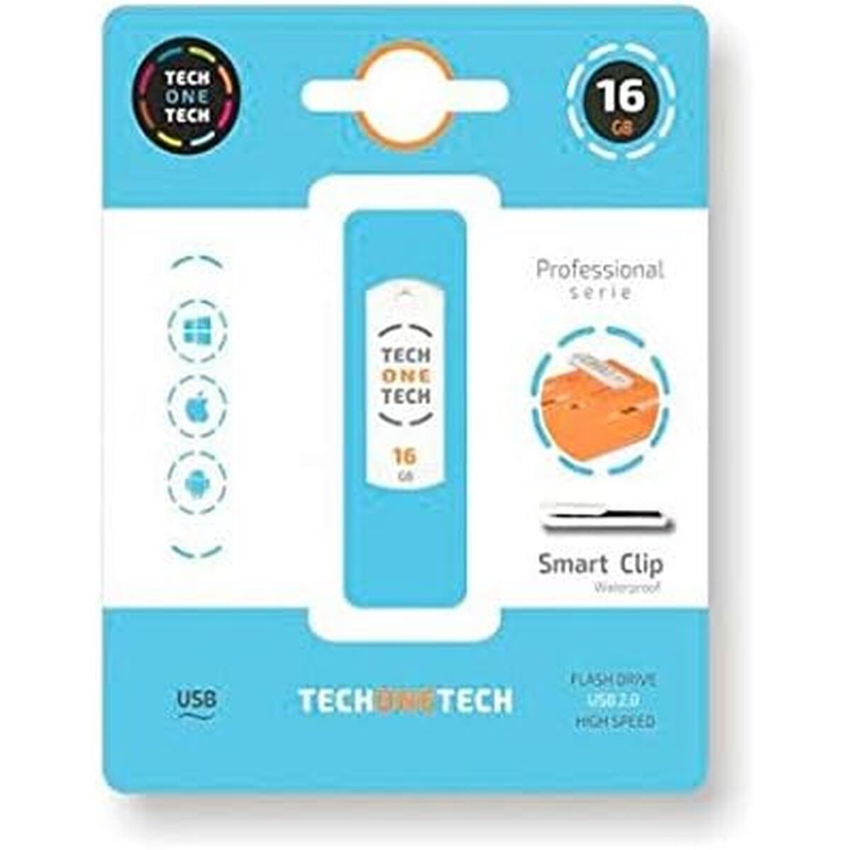Bild von USB stick Tech One Tech Pro Smart Clip White 16 GB