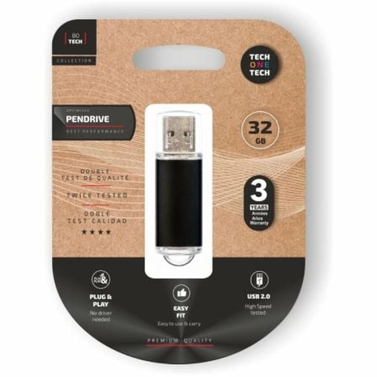 Στικάκι USB Tech One Tech TEC3008-32 Μαύρο 32 GB