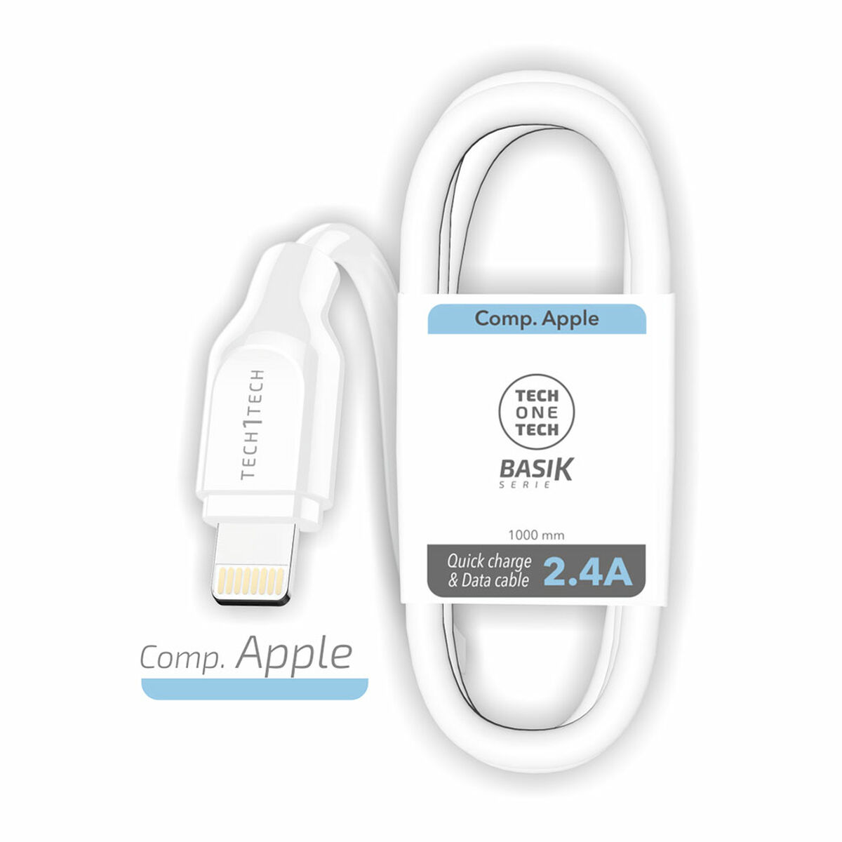 Image secondaire de Câble Lightning Tech One Tech Blanc