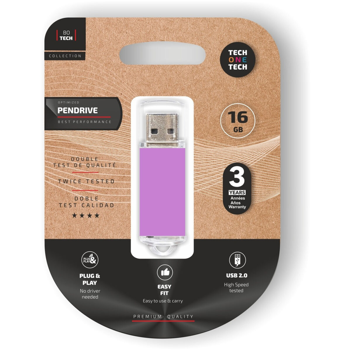 Bild von USB stick Tech One Tech Basic Purple 16 GB