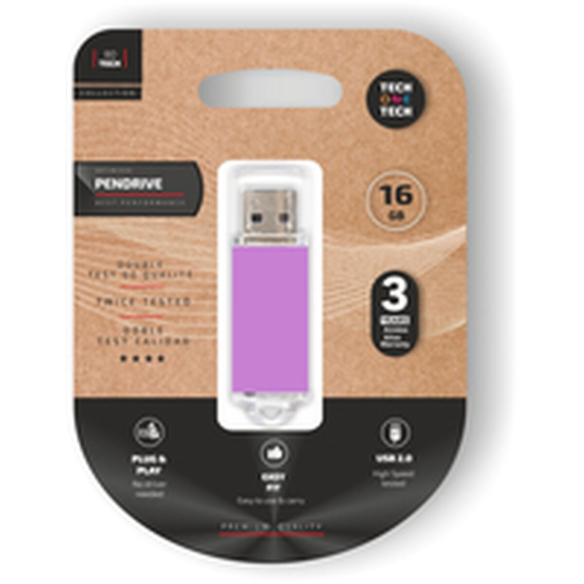 Bild von USB stick Tech One Tech Basic Purple 16 GB