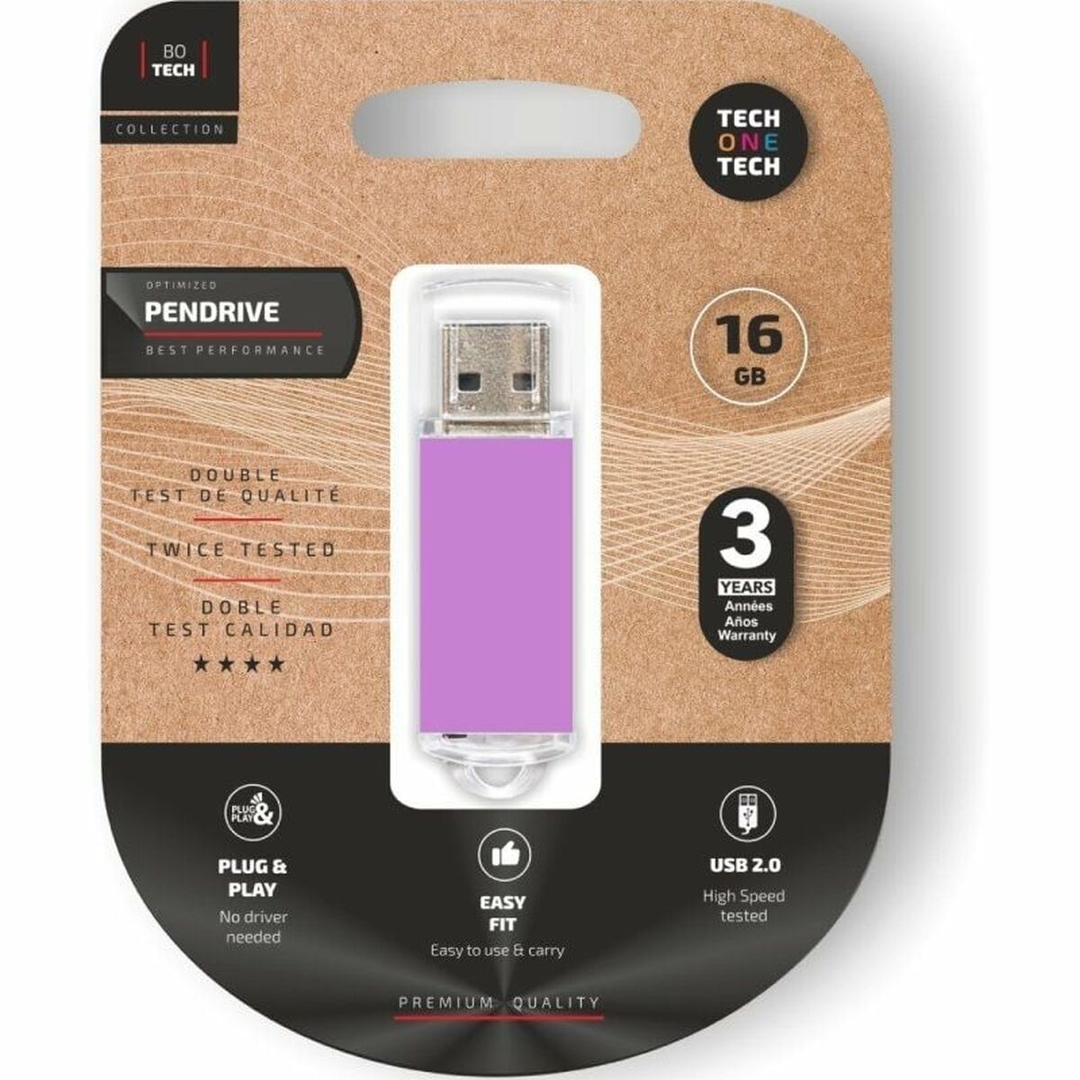 Bild von USB stick Tech One Tech Basic Purple 16 GB