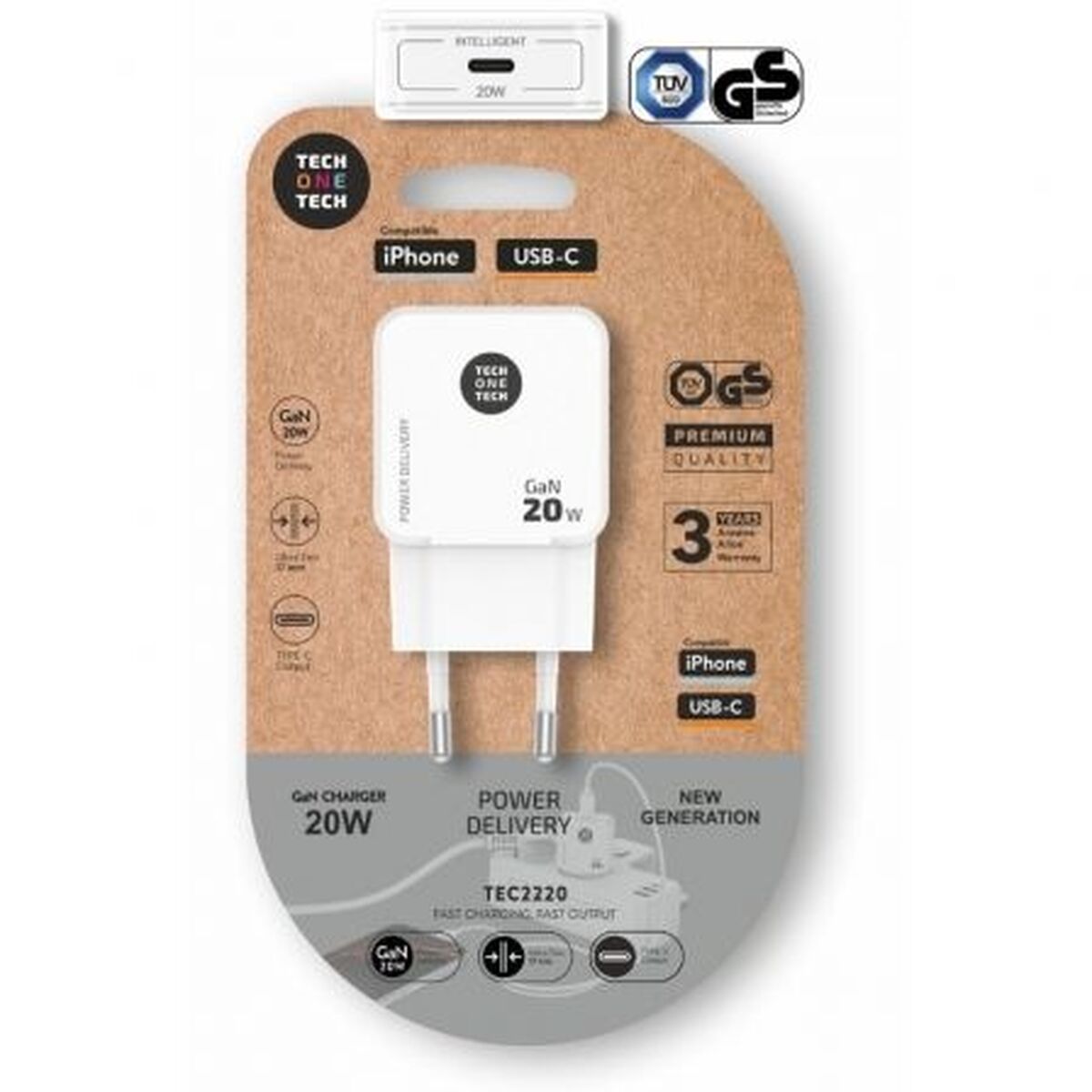 Afbeeldingen van Wall Charger Tech One Tech TEC2220 20 W