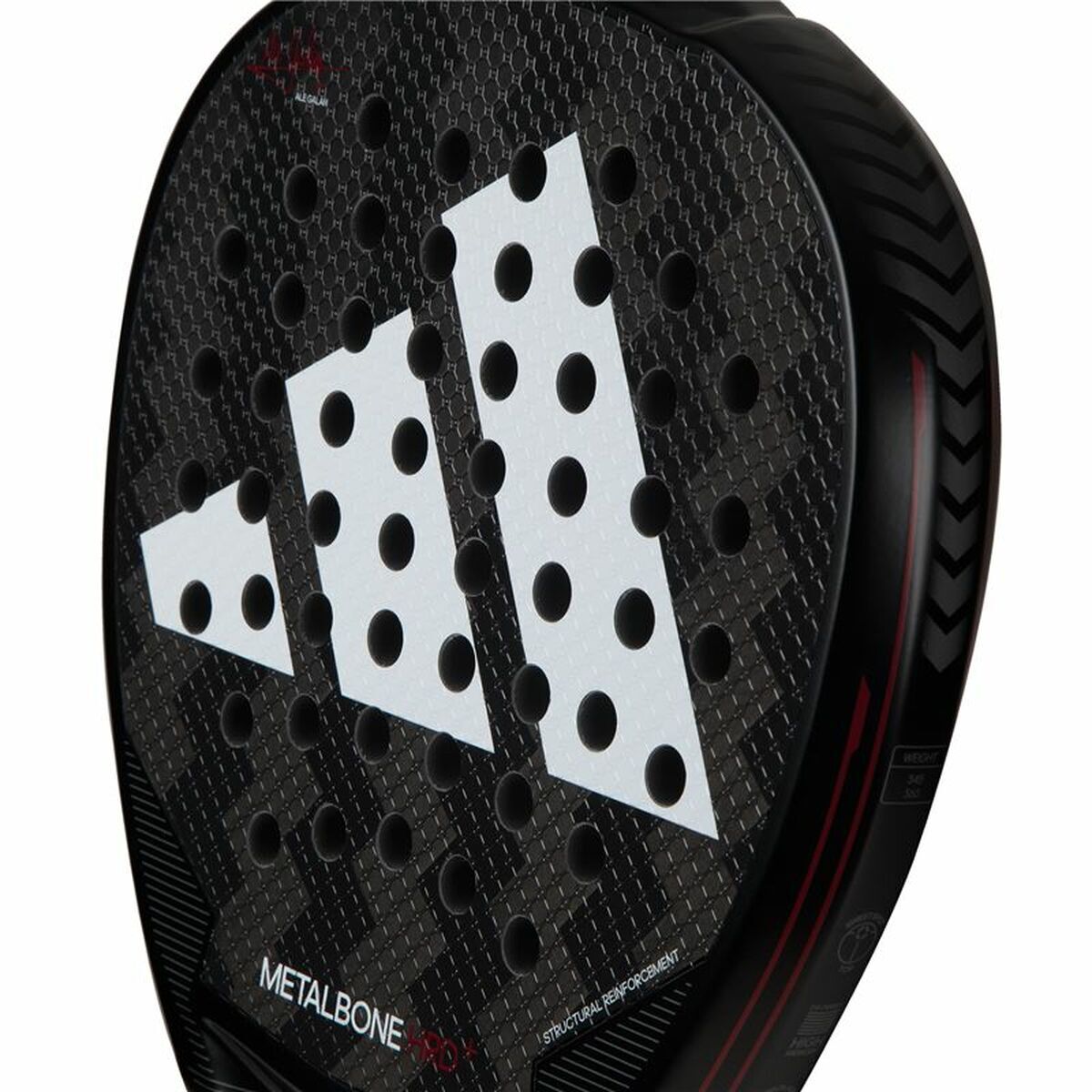 Padel Racket Adidas Metalbone HRD+ 2024/ Negra y Blanca (Ale Galan) Zwart