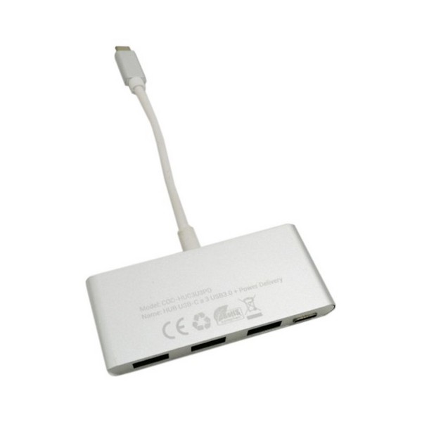 Hub USB CoolBox COO-HUC3U3PD Blanco (4 puertos)