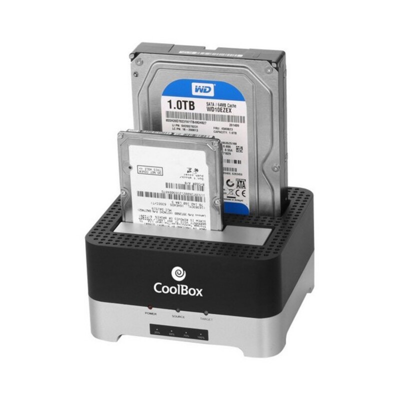 Caja Externa CoolBox COO-DUPLICAT2 2,5"-3,5" SATA USB 3.0 Negro Blanco