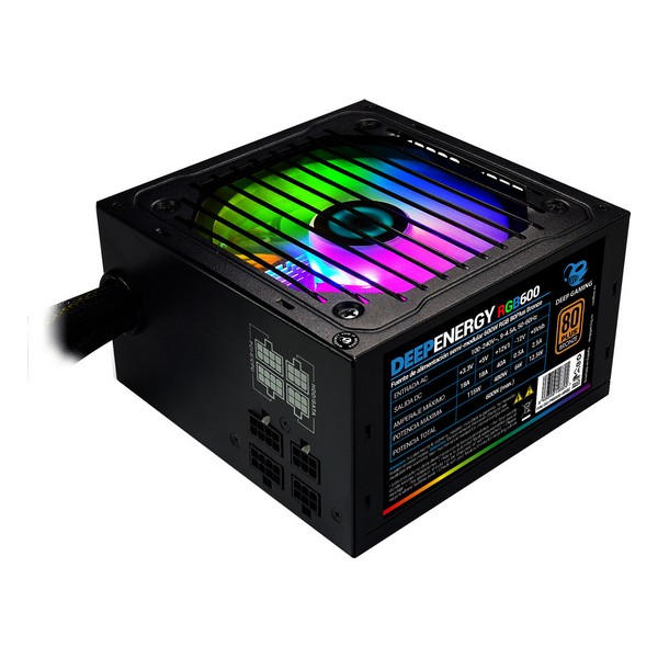 Source d'alimentation Gaming CoolBox DG-PWS600-MRBZ RGB 600W Noir   