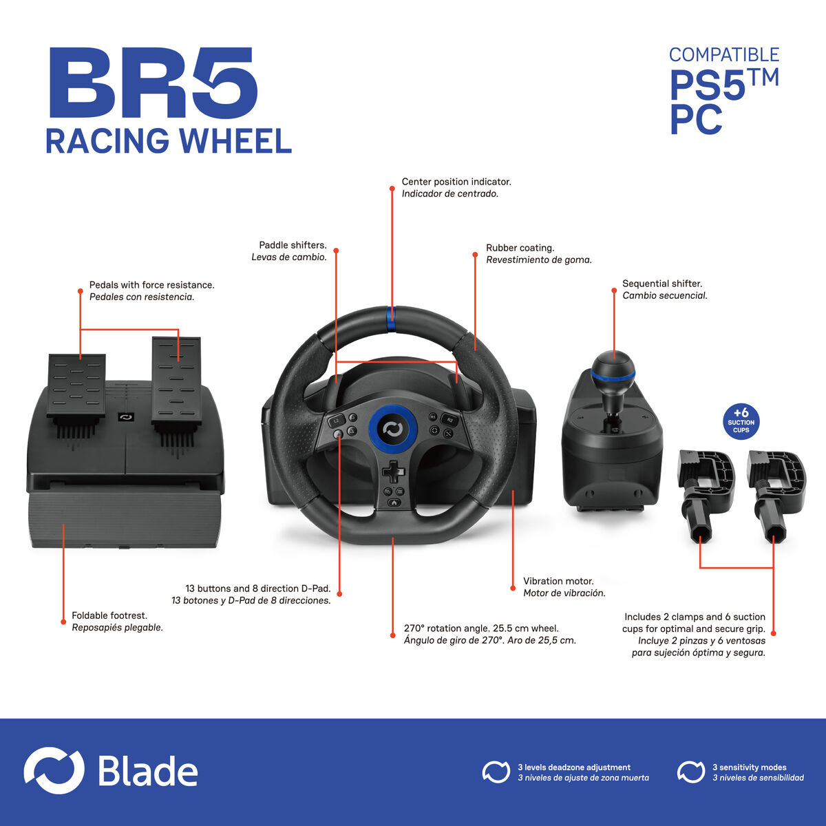 Racing Steering Wheel FR-TEC BL7002